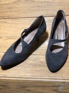 Beautifeel women kitten heel in gray suede, Style Lilou, 8.5